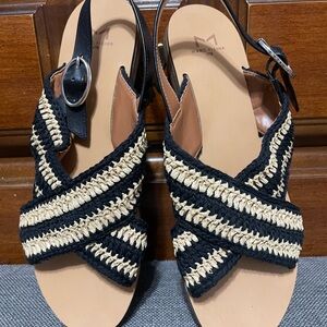 Marc Fisher Black and Tan Women's Sandals